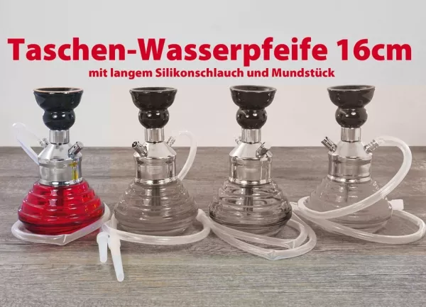 Taschen Wasserpfeife ca 16cm rot