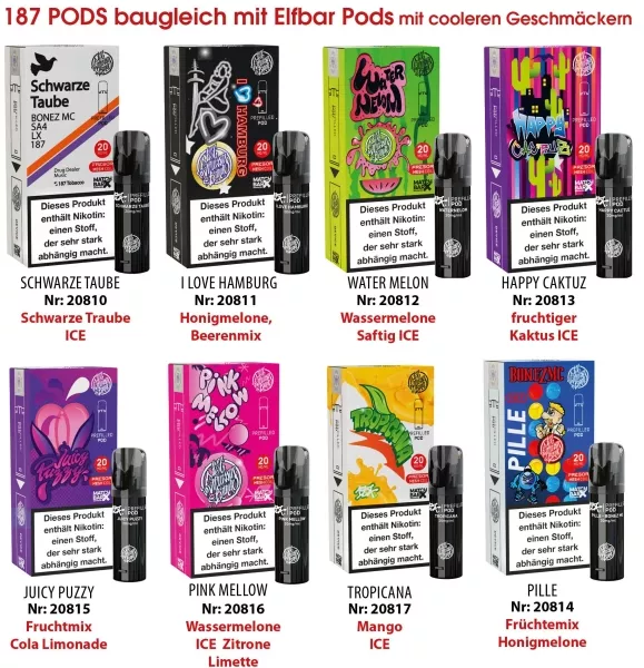 187 POD e-Shisha Tank-Kopf 20 mg Nikotin