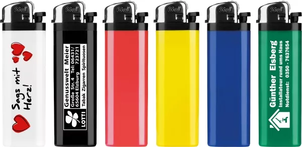 Feuerzeug Reibrad ROMA vollfarbig Einzelfarbe mit Siebdruck 1/1