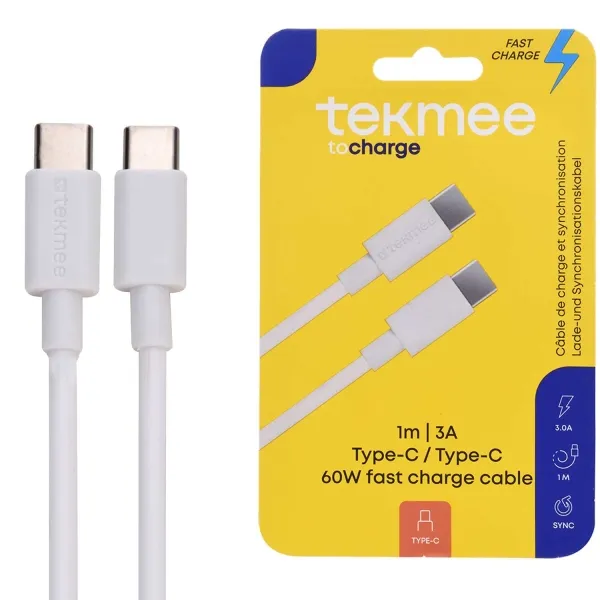 TekMee USB Type C - USB Type C Kabel 1m