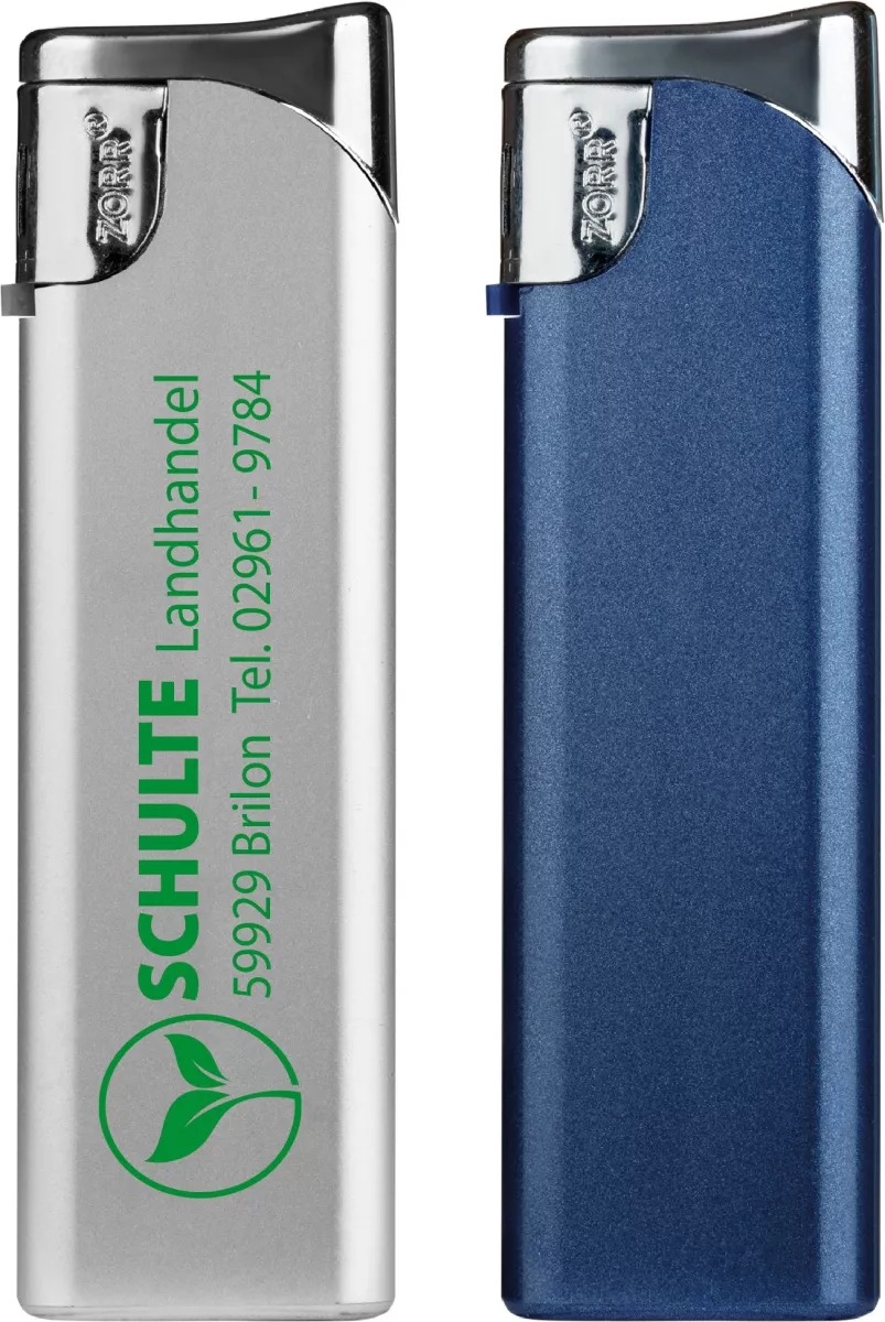 Elektronikfeuerzeug FIRENZE METALLIC mit Siebdruck 1/1 Chromkappe