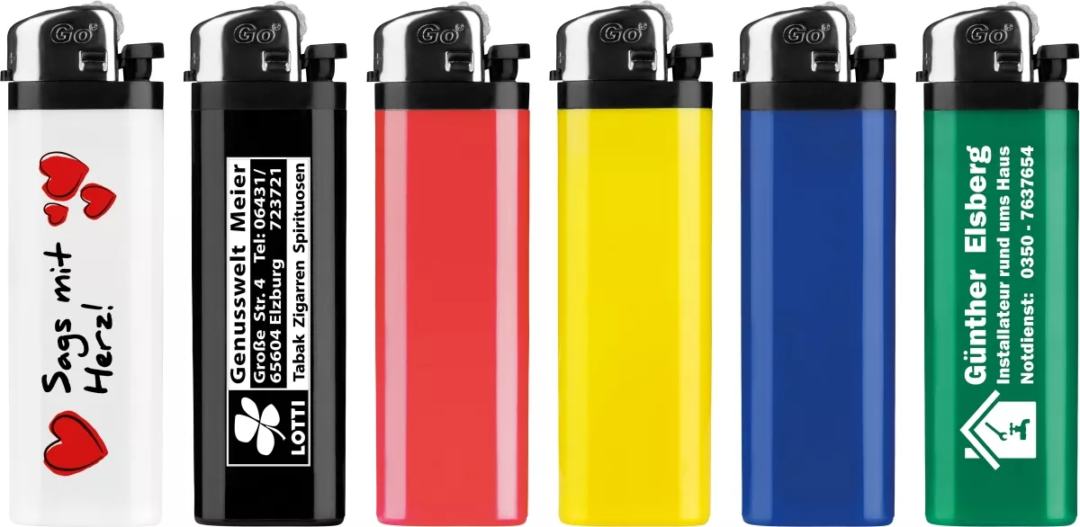 Feuerzeug Reibrad ROMA vollfarbig Einzelfarbe mit Siebdruck 1/1