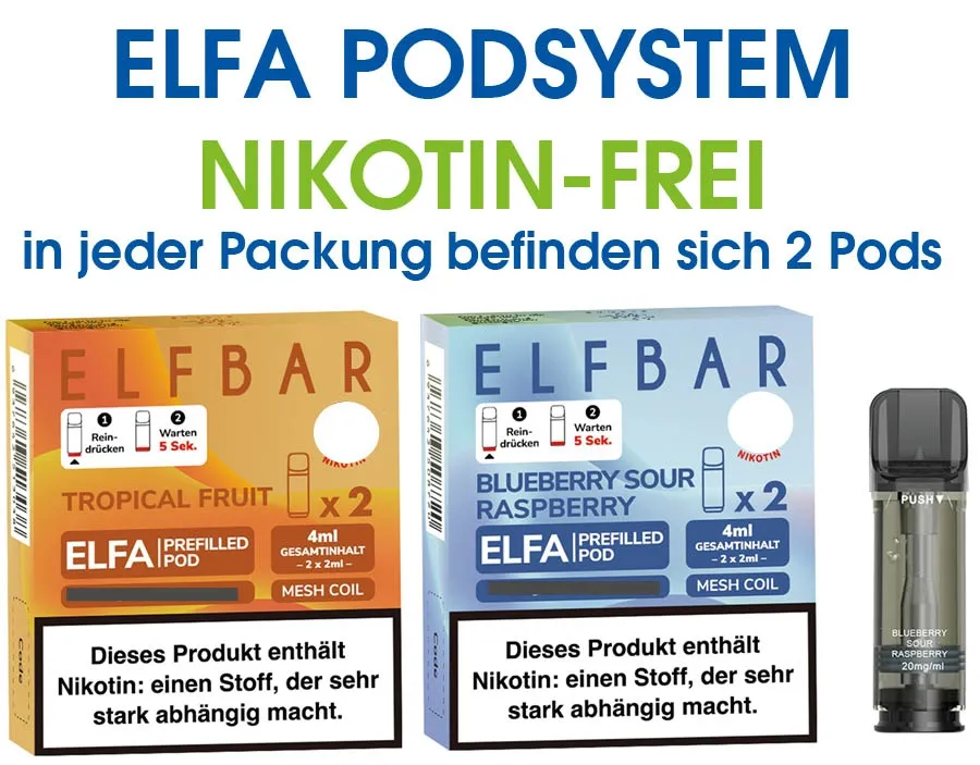 ELFA POD ELFBAR Tank-Kopf 0 mg Nikotin