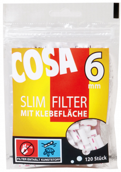 COSA Slimfilter 6mm mit Klebefläche 20 x 120er