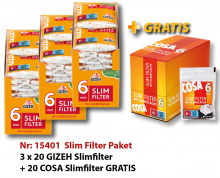 Slim Filter Paket + 3x Gizeh+ 1x Cosa GRATIS